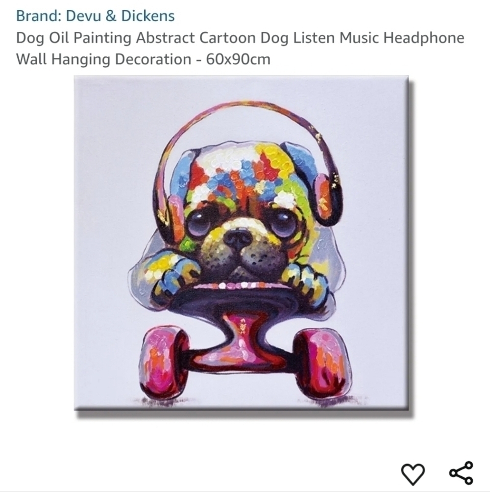 Colorful Pug Art Canvas - Picture 4 of 5